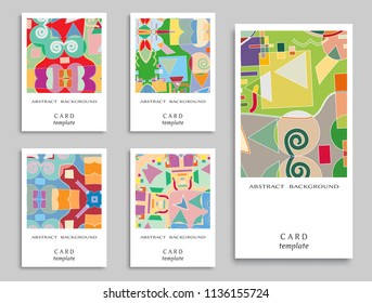 Card or Invitation. Vector abstract geometric background set. Art template design for cover, front page, mockup brochure theme style, banner idea, booklet print, flyer