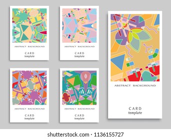 Card or Invitation. Vector abstract geometric background set. Art template design for cover, front page, mockup brochure theme style, banner idea, booklet print, flyer