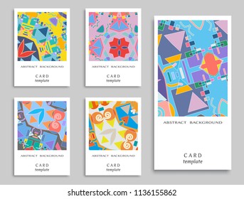 Card or Invitation. Vector abstract geometric background set. Art template design for cover, front page, mockup brochure theme style, banner idea, booklet print, flyer