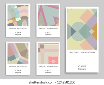 Card or Invitation. Vector abstract geometric background set. Art template design for cover, front page, mockup brochure theme style, banner idea, booklet print, flyer