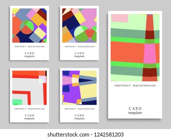 Card or Invitation. Vector abstract geometric background set. Art template design for cover, front page, mockup brochure theme style, banner idea, booklet print, flyer