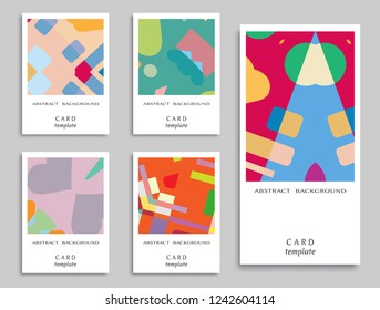Card or Invitation. Vector abstract geometric background set. Art template design for cover, front page, mockup brochure theme style, banner idea, booklet print, flyer