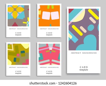 Card or Invitation. Vector abstract geometric background set. Art template design for cover, front page, mockup brochure theme style, banner idea, booklet print, flyer