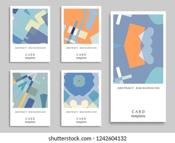 Card or Invitation. Vector abstract geometric background set. Art template design for cover, front page, mockup brochure theme style, banner idea, booklet print, flyer