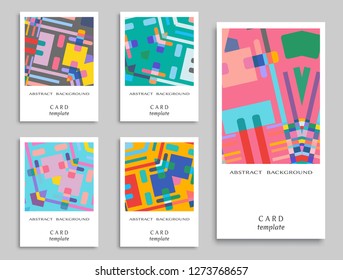Card or Invitation. Vector abstract geometric background set. Art template design for cover, front page, mockup brochure theme style, banner idea, booklet print, flyer