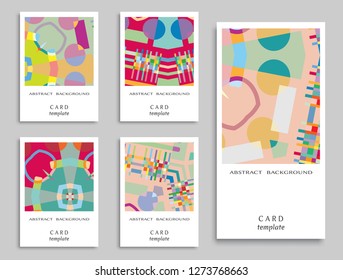 Card or Invitation. Vector abstract geometric background set. Art template design for cover, front page, mockup brochure theme style, banner idea, booklet print, flyer