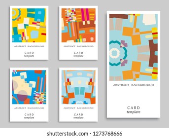 Card or Invitation. Vector abstract geometric background set. Art template design for cover, front page, mockup brochure theme style, banner idea, booklet print, flyer