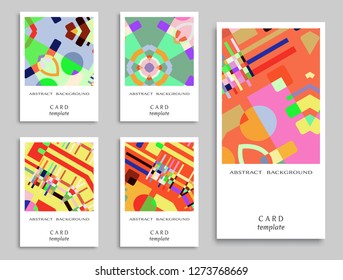 Card or Invitation. Vector abstract geometric background set. Art template design for cover, front page, mockup brochure theme style, banner idea, booklet print, flyer