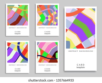 Card or Invitation. Vector abstract geometric background set. Art template design for cover, front page, mockup brochure theme style, banner idea, booklet print, flyer