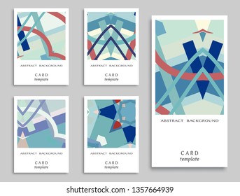Card or Invitation. Vector abstract geometric background set. Art template design for cover, front page, mockup brochure theme style, banner idea, booklet print, flyer