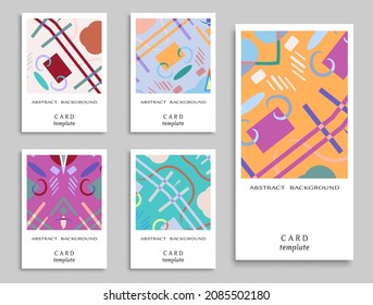 Card or Invitation. Vector abstract geometric background set. Art template design for cover, front page, mockup brochure theme style, banner idea, booklet print, flyer