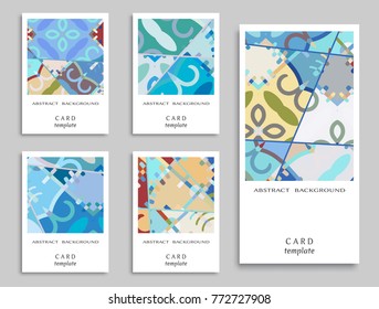 Card or Invitation. Vector abstract geometric background set. Art template design for cover, front page, mockup brochure theme style, banner idea, booklet print, flyer