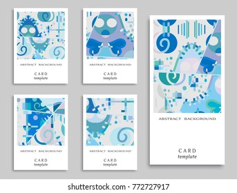 Card or Invitation. Vector abstract geometric background set. Art template design for cover, front page, mockup brochure theme style, banner idea, booklet print, flyer