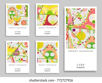 Card or Invitation. Vector abstract geometric background set. Art template design for cover, front page, mockup brochure theme style, banner idea, booklet print, flyer