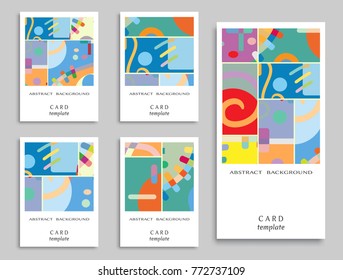 Card or Invitation. Vector abstract geometric background set. Art template design for cover, front page, mockup brochure theme style, banner idea, booklet print, flyer