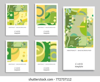 Card or Invitation. Vector abstract geometric background set. Art template design for cover, front page, mockup brochure theme style, banner idea, booklet print, flyer