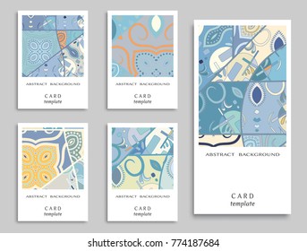 Card or Invitation. Vector abstract geometric background set. Art template design for cover, front page, mockup brochure theme style, banner idea, booklet print, flyer