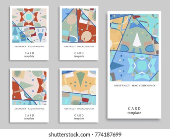 Card or Invitation. Vector abstract geometric background set. Art template design for cover, front page, mockup brochure theme style, banner idea, booklet print, flyer