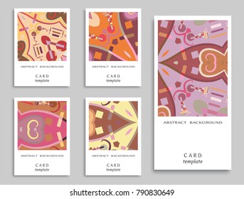 Card or Invitation. Vector abstract geometric background set. Art template design for cover, front page, mockup brochure theme style, banner idea, booklet print, flyer