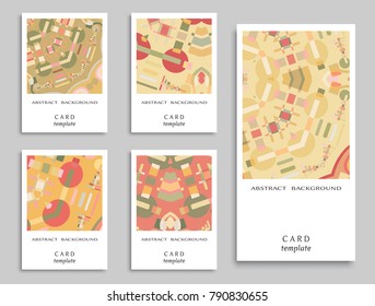 Card or Invitation. Vector abstract geometric background set. Art template design for cover, front page, mockup brochure theme style, banner idea, booklet print, flyer