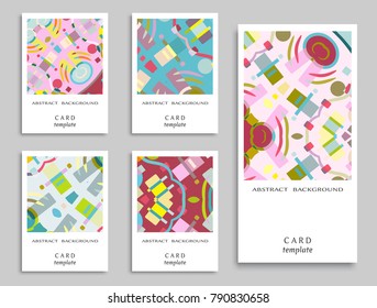 Card or Invitation. Vector abstract geometric background set. Art template design for cover, front page, mockup brochure theme style, banner idea, booklet print, flyer
