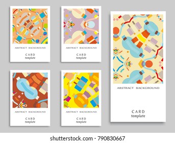 Card or Invitation. Vector abstract geometric background set. Art template design for cover, front page, mockup brochure theme style, banner idea, booklet print, flyer