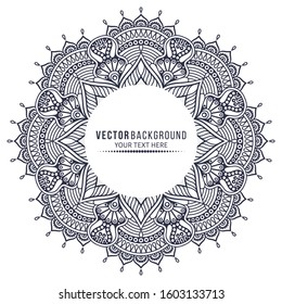 Card or invitation. Vintage decorative elements with mandala