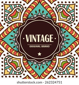 Card or invitation. Vintage decorative elements. Hand drawn background. Islam, Arabic, Indian, ottoman motifs. Perfect for printing on fabric or paper.