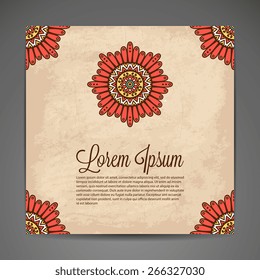 Card or invitation. Vintage decorative elements. Hand drawn background. Islam, Arabic, Indian, ottoman motifs.
