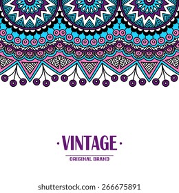 Card or invitation. Vintage decorative elements. Hand drawn background. Islam, Arabic, Indian, ottoman motifs.