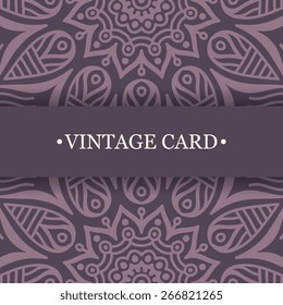 Card or invitation. Vintage decorative elements. Hand drawn background. Islam, Arabic, Indian, ottoman motifs.