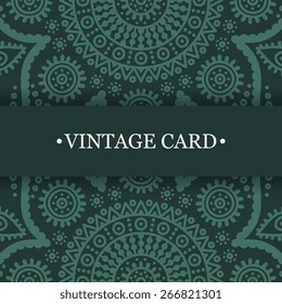 Card or invitation. Vintage decorative elements. Hand drawn background. Islam, Arabic, Indian, ottoman motifs.