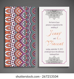 Card or invitation. Vintage decorative elements. Hand drawn background. Islam, Arabic, Indian, ottoman motifs.