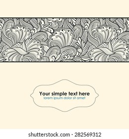 Card or invitation. Vintage decorative elements. Hand drawn background.
