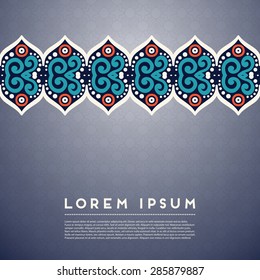 Card or invitation. Vintage decorative elements. Hand drawn background. Islam, Arabic, Indian, ottoman motifs.
