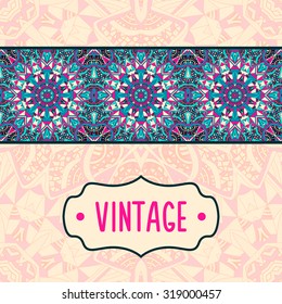 Card or invitation. Vintage decorative elements. Hand drawn background.