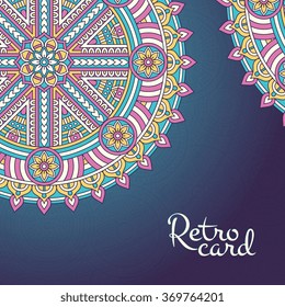 Card or invitation. Vintage decorative elements. Ornamental floral business cards, oriental pattern, vector illustration.  Islam, Arabic, Indian, turkish, pakistan, chinese, moroccan, ottoman motifs.