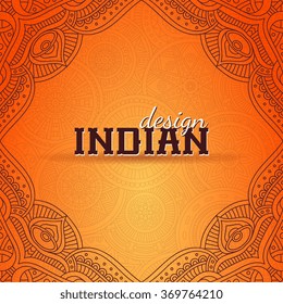 Card or invitation. Vintage decorative elements. Ornamental floral business cards, oriental pattern, vector illustration.  Islam, Arabic, Indian, turkish, pakistan, chinese, moroccan, ottoman motifs.