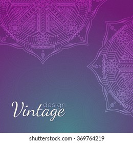 Card or invitation. Vintage decorative elements. Ornamental floral business cards, oriental pattern, vector illustration.  Islam, Arabic, Indian, turkish, pakistan, chinese, moroccan, ottoman motifs.