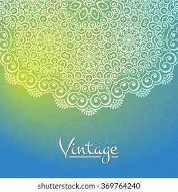 Card or invitation. Vintage decorative elements. Ornamental floral business cards, oriental pattern, vector illustration.  Islam, Arabic, Indian, turkish, pakistan, chinese, moroccan, ottoman motifs.