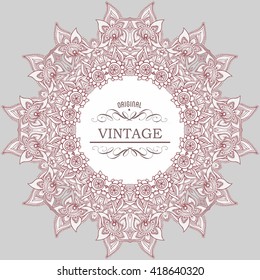 Card or invitation. Vintage decorative elements. Hand drawn background. 