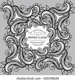 Card or invitation. Vintage decorative elements. Hand drawn background. 