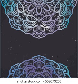 Card or invitation. Vintage decorative elements. Hand drawn background. Islam, Arabic, Indian, ottoman motifs.