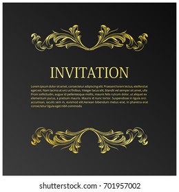 Card or invitation. Vintage decorative elements.