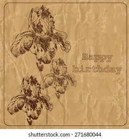 card with irises