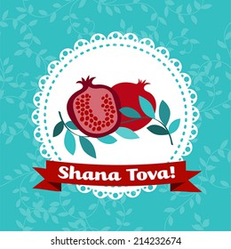 Card for Jewish new year holiday Rosh Hashanah with hebrew text - Happy Jewish New Year!