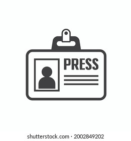 Card Journalist Press icon, vector art.