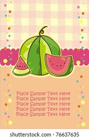 card with juicy watermelon