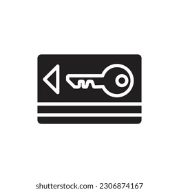 Card Key Filled Icon Vector Illustrator