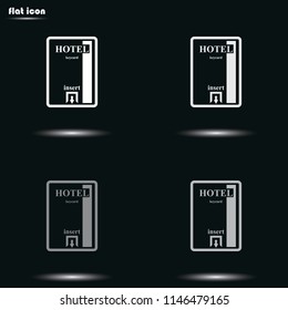 Card key flat grayscale vector icon.